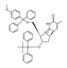 1-[(2R,4S,5R)-5-[bis(4-methoxyphenyl)phenylmethoxymethyl]-4-(tert-butyldiphenylsilanyloxy)tetrahydrofuran-2-yl]-5-methyl-1H-pyrimidine-2,4-dione Structure