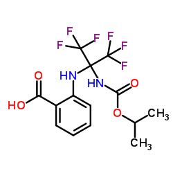 2-({1,1,1,3,3,3-Hexafluoro-2-[(isopropoxycarbonyl)amino]-2-propanyl}amino)benzoic acid Structure