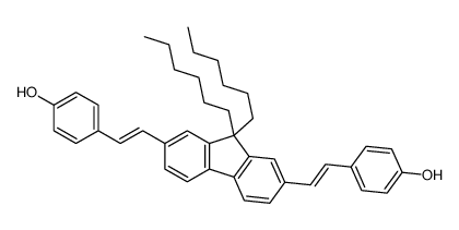 4-[2-[9,9-dihexyl-7-[2-(4-hydroxyphenyl)ethenyl]fluoren-2-yl]ethenyl]phenol Structure