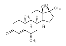 Androst-4-en-3-one,17-hydroxy-6,17-dimethyl-, (6a,17b)-结构式