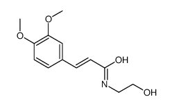 (E)-3-(3,4-dimethoxyphenyl)-N-(2-hydroxyethyl)prop-2-enamide结构式