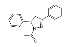 1-(3,5-diphenyl-3,4-dihydropyrazol-2-yl)ethanone结构式