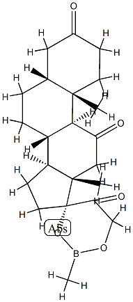 17,21-[(Methylboranediyl)bisoxy]-5β-pregnane-3,11,20-trione Structure