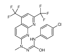 Hydrazinecarboxamide, 2-[5,7-bis(trifluoromethyl)-1,8-naphthyridin-2-yl]-N-(4-chlorophenyl)-2-methyl- (9CI) Structure