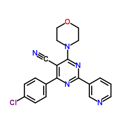 4-(4-CHLOROPHENYL)-6-MORPHOLINO-2-(3-PYRIDINYL)-5-PYRIMIDINECARBONITRILE structure