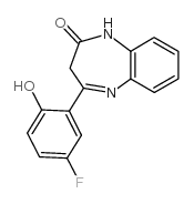 2-(3-fluoro-6-oxocyclohexa-2,4-dien-1-ylidene)-1,5-dihydro-1,5-benzodiazepin-4-one Structure