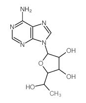 2-(6-aminopurin-9-yl)-5-(1-hydroxyethyl)oxolane-3,4-diol结构式