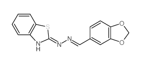 1,3-Benzodioxole-5-carboxaldehyde,2-(2-benzothiazolyl)hydrazone Structure