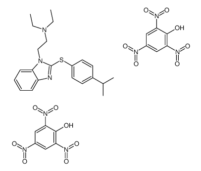 N,N-diethyl-2-[2-(4-propan-2-ylphenyl)sulfanylbenzimidazol-1-yl]ethanamine,2,4,6-trinitrophenol Structure