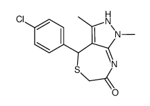4-(4-chlorophenyl)-1,3-dimethyl-2,4-dihydropyrazolo[3,4-e][1,4]thiazepin-7-one结构式