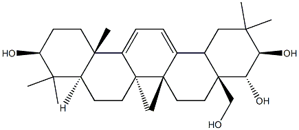 Oleana-11,13(18)-diene-3β,21β,22α,28-tetrol结构式