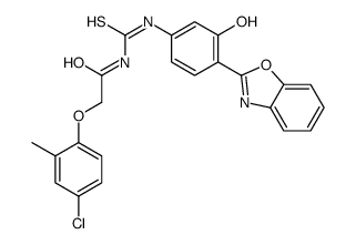 Acetamide, N-[[[4-(2-benzoxazolyl)-3-hydroxyphenyl]amino]thioxomethyl]-2-(4-chloro-2-methylphenoxy)- (9CI) Structure