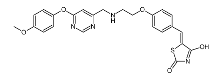 5-[[4-[2-[[6-(4-methoxyphenoxy)pyrimidin-4-yl]methylamino]ethoxy]phenyl]methylidene]-1,3-thiazolidine-2,4-dione结构式