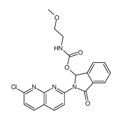 (2-methoxy-ethyl)-carbamic acid 2-(7-chloro-[1,8]naphthyridin-2-yl)-3-oxo-1,3-dihydro-isoindol-1-yl ester Structure