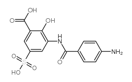 3-[(4-aminobenzoyl)amino]-5-sulphosalicylic acid结构式
