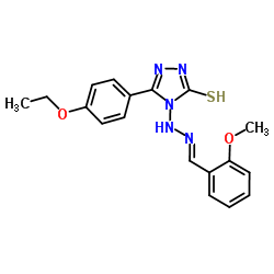 5-(4-Ethoxyphenyl)-4-[(2E)-2-(2-methoxybenzylidene)hydrazino]-4H-1,2,4-triazole-3-thiol结构式