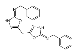 N-benzyl-5-[[5-(benzylamino)-1,3,4-oxadiazol-2-yl]methyl]-1,3,4-oxadiazol-2-amine结构式