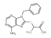 2-[(6-AMINO-9-BENZYL-9H-PURIN-8-YL)THIO]PROPANOIC ACID Structure
