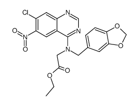 7-chloro-4-[N,N-(ethoxycarbonylmethyl)piperonylamino]-6-nitroquinazoline结构式