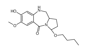 (6aS,9S)-9-butoxy-3-hydroxy-2-methoxy-5,6,6a,7,8,9-hexahydropyrrolo[2,1-c][1,4]benzodiazepin-11-one结构式