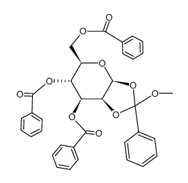 1,2-O-(α-methoxybenzylidene)-3,4,6-tri-O-benzoyl-β-D-mannopyranose结构式