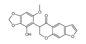 6,7-Dihydro-6-(4-hydroxy-6-methoxy-1,3-benzodioxol-5-yl)-5H-furo[3,2-g][1]benzopyran-5-one结构式
