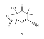3,4-Dicyano-6-hydroxy-5-nitro-2,2,5,6-tetramethyl-3-cyclohexen-1-on结构式