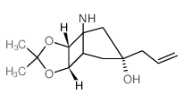 6-allyl-2,2-dimethyl-(3at,8at)-hexahydro-4r,8c-epiazano-cyclohepta[1,3]dioxol-6t-ol结构式