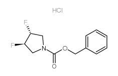 (3R,4R)-N-CBZ-3,4-DIFLUOROPYRROLIDINEHYDROCHLORIDE structure