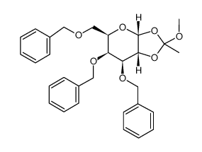3,4,6-Tri-O-benzyl-α-D-galactopyranose 1,2-(Methyl Orthoacetate) Structure