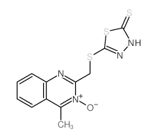 1,3,4-Thiadiazole-2(3H)-thione,5-[[(4-methyl-3-oxido-2-quinazolinyl)methyl]thio]- structure