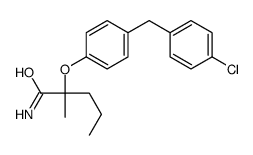 2-[4-[(4-chlorophenyl)methyl]phenoxy]-2-methylpentanamide Structure
