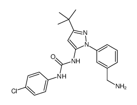 1-[2-[3-(aminomethyl)phenyl]-5-tert-butylpyrazol-3-yl]-3-(4-chlorophenyl)urea Structure