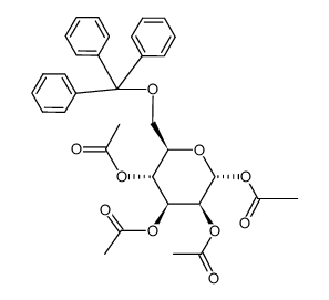 6-O-Trityl-1,2,3,4-tetra-O-acetyl-α-D-mannopyranose结构式