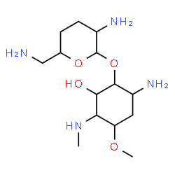 3-Amino-2,3,6-trideoxy-4-O-(2,6-diamino-2,3,4,6-tetradeoxy-α-D-erythro-hexopyranosyl)-1-O-methyl-6-(methylamino)-D-myo-inositol picture