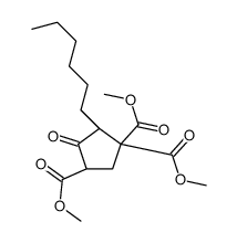 trimethyl (3S,5S)-5-hexyl-4-oxocyclopentane-1,1,3-tricarboxylate结构式