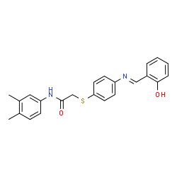 N-(3,4-DIMETHYLPHENYL)-2-[(4-([(E)-(2-HYDROXYPHENYL)METHYLIDENE]AMINO)PHENYL)SULFANYL]ACETAMIDE结构式
