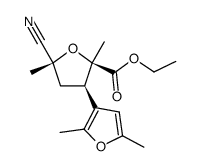 ethyl 3-(2,5-dimethyl-3-furyl)-5-cyano-2,5-dimethyltetrahydrofuran-2-carboxylate Structure