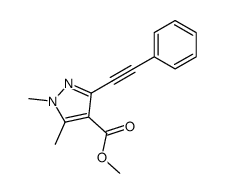 1,5-dimethyl-3-phenylethynylpyrazole-4-carboxylic acid methyl ester结构式