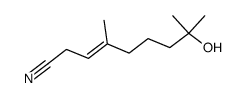 (3E)-8-hydroxy-4,8-dimethyl-3-nonenenitrile Structure