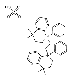 (+/-)-1,1'-(1,2-ethanediyl)bis(1,2,3,4-tetrahydro-4,4-dimethyl-1-phenylphosphinolinium) diperchlorate结构式