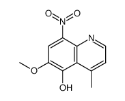 4-methyl-5-hydroxy-6-methoxy-8-nitroquinoline结构式
