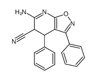 6-amino-3,4-diphenyl-4,5-dihydroisoxazolo[5,4-b]pyridine-5-carbonitrile结构式