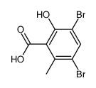 3,5-dibromo-2-hydroxy-6-methyl-benzoic acid结构式