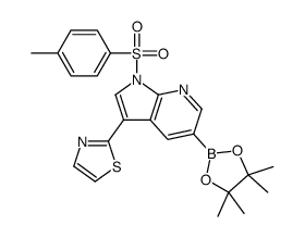 1H-Pyrrolo[2,3-b]pyridine, 1-[(4-Methylphenyl)sulfonyl]-5-(4,4,5,5-tetramethyl-1,3,2-dioxaborolan-2-yl)-3-(2-thiazolyl)- picture