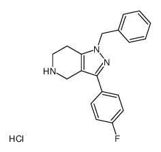 3-(4-fluorophenyl)-1-(phenylmethyl)-4,5,6,7-tetrahydro-1H-pyrazolo<4,3-c>pyridine hydrochloride Structure