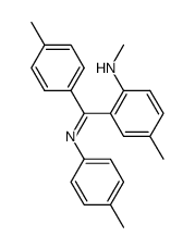 (Z)-N,4-Dimethyl-2-((4-methylphenyl)(4-methylphenylimino)methyl)anilin结构式