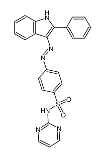 2-Phenyl-3-[4-(pyrimidin-2-yl-aminosulphonyl)phenylazo]indole结构式
