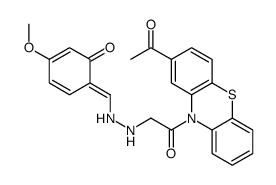 6-[[2-[2-(2-acetylphenothiazin-10-yl)-2-oxoethyl]hydrazinyl]methylidene]-3-methoxycyclohexa-2,4-dien-1-one结构式