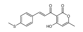 4-Hydroxy-6-methyl-3-<3-(4-methylmercaptophenyl)-1-oxo-2-propenyl>-2H-1-pyran-2-on结构式